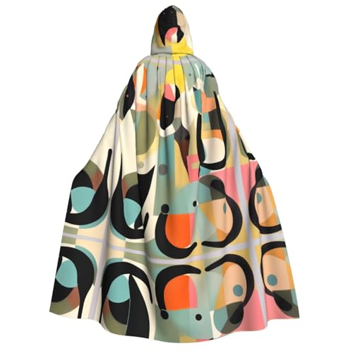 fdgbnm Umhang mit Kapuze für Erwachsene, moderne Kunst, Katze, Cosplay-Umhang, Halloween-Kostüm, Volldruck, Polyester. von fdgbnm