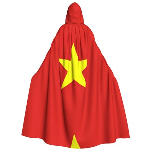 fdgbnm Umhang mit vietnamesischer Flagge für Erwachsene. Cosplay-Umhang, Halloween-Kostüm, Volldruck, Polyester. von fdgbnm