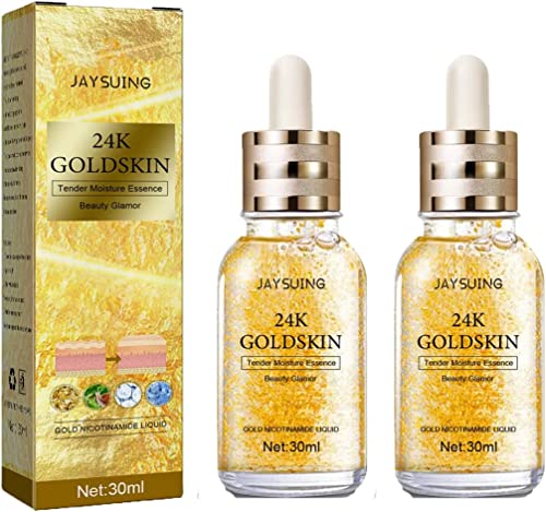 fengleas 24k Gold Serum Feuchtigkeits für Anti-Falten Anti Aging Firm Brighten Skin Lighten Fine Lines Gesichtsserum, 30ml (2pc) von fengleas