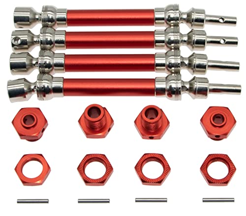 Antriebswelle für Arrma 1/8 Typhon 4x4 3s Blx Typhon 550 Mega 4x4 vorne hinten Antriebswelle Gehärtetes Metall #45 Stahl Bugy Hop Ups RC Auto Upgrades Teile (rot) von fengshuiluck