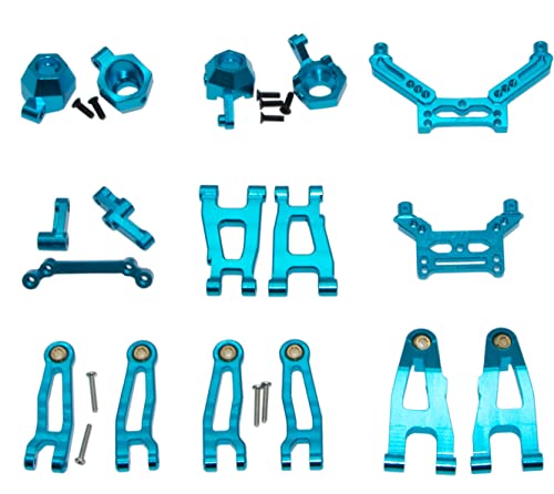 SG1603 SG1604 UD1601 UD16024 Upgrade Lenkbecher & oberer unterer Schwingarm Set & Halterung & Hinterachsitz Metallteile für 1/16 RC Auto (blau) von fengshuiluck