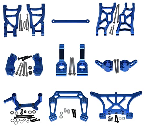 Upgrade-Kit für 1/10 Traxxas Slash 2WD Stampede Rustler Bandit Aluminiumlegierung Metallteile Ersatz für 2555 3631 2532 3638 3639 3743 3736 3632 3752 (blau) von fengshuiluck