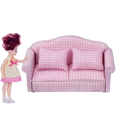 feveo Puppenhaus-Sofakissen, Miniatur-Couch - 1:12 Hochsimulierter gepolsterter Liegestuhl - Miniaturmöbelspielzeug, einzelner Lesestuhl, Sofakissenkissen für Kinder, Puppenhauszubehör von feveo