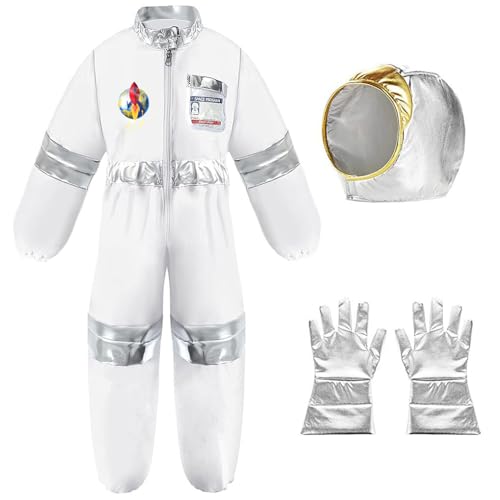 filheraze Kinder Astronaut Kostüme, Kinderbekleidung und Zubehör, Weltraum Astronaut Halloween Karneval Set (4-teiliges Set in Größe M) von filheraze