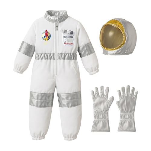 filheraze Kinder Astronaut Kostüme, Kinderbekleidung und Zubehör, Weltraum Astronaut Halloween Karneval Set (4-teiliges Set in Größe XL) von filheraze