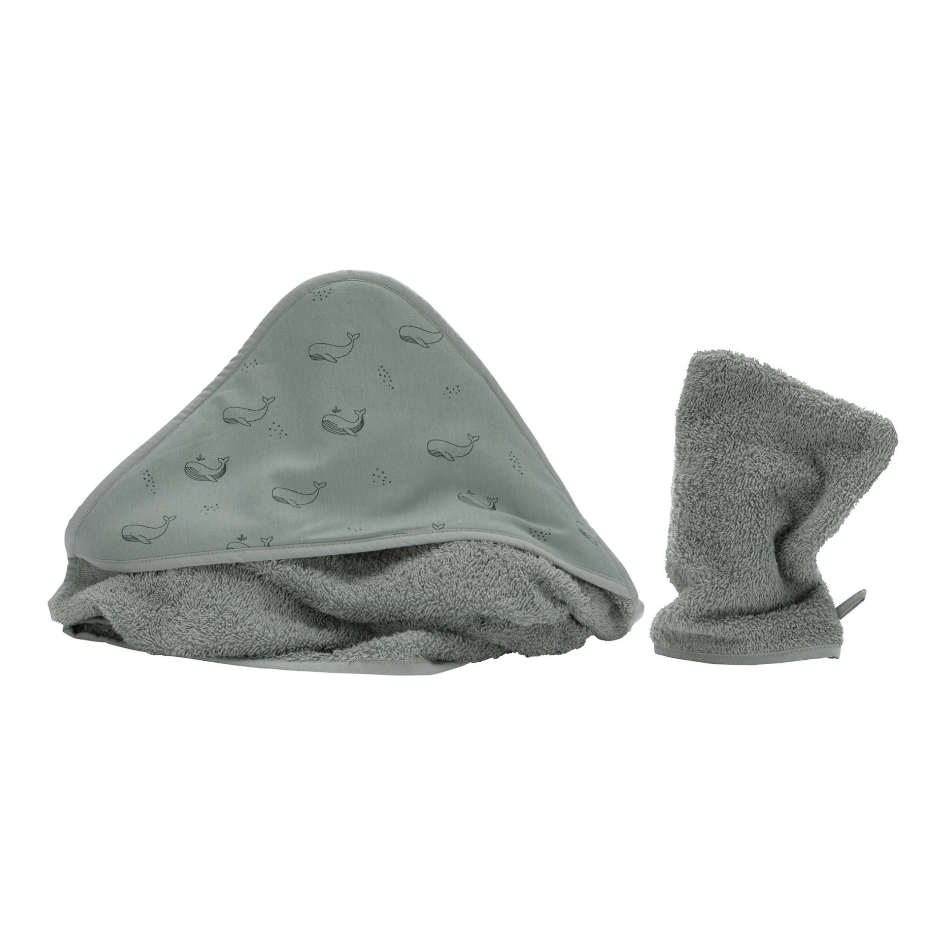 Fillikid Kapuzenbadetuch Set gruen von fillikid