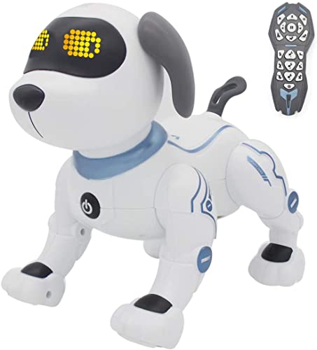fisca Ferngesteuerter Roboter Hund für Kinder RC-Stunthund-Roboterspielzeug mit Singen, Tanzen, Sprechen, Intelligentes programmierbares interaktives Hundespielzeug für Kinder 3-12 Jahre von fisca