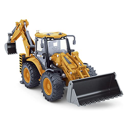 fisca 1/50 Die-cast Bagger & Baggerlader - Metallfahrzeug Modell für BAU- und Traktorsammlungen, Bulldozer und LKW Deko Spielzeug (Baggerlader) von fisca