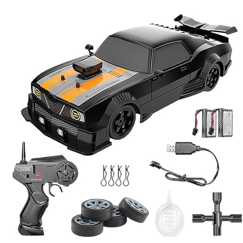 fisca 4WD Ferngesteuertes Auto,1:16 Skala 2.4GHz 18+KM/H High Speed RC Auto mit LED Lichtern, RC Rennwagen Spielzeug für Jungen Mädchen (SC-16A04-1) von fisca