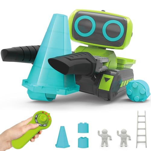 fisca RC Kran-Roboter-Spielzeug, ferngesteuertes Roboter-Auto, elektrische BAU-Hobby-Roboter-Fahrzeuge mit Lichtern und Geräuschen, RC Kran-Roboter-Auto-Spielzeug Geschenk für Kinder ab 3 Jahren von fisca