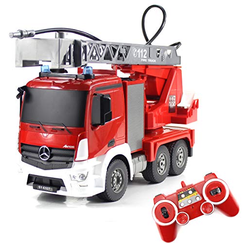 fisca RC Truck Ferngesteuertes Feuerwehrauto 9 Kanal 2.4G Hobby Elektronik Spielzeug mit LED Lichtern Simulierte Sounds für Kinder fisca RC Truck Ferngesteuertes Feuerwehrauto 9 Kanal 2.4G Hobby Elektronik Spielzeug mit LED Lichtern Simulierte Sounds für Kinder von fisca