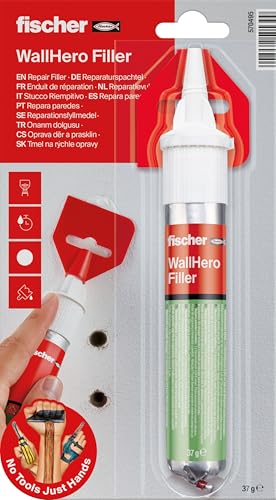 fischer WallHero 570495 Reparaturspachtel, fertig gemischt mit integriertem Spatel von fischer
