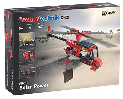 fischertechnik 559882 PROFI Solar Power – Bausatz für Kinder ab 8 Jahren, Experimentierkasten zum Thema Sonnenenergie, inkl. Solarmodul & Solarmotor, Rot von fischertechnik