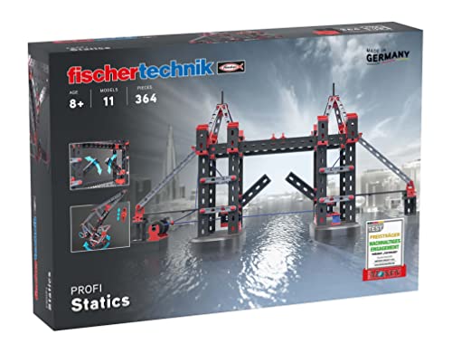 fischertechnik 564071 Profi Statics-der Architektur Baukasten für Statik Grundlagen, ab 8 Jahre, Schwarz, ‎32 x 8 x 23 cm von fischertechnik