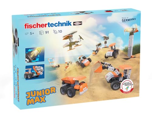 fischertechnik Junior Max 576101 – Solar-Konstruktionsspielzeug für Kinder, 10 Modelle zum Bauen & Entdecken, ab 5 Jahren, orange von fischertechnik