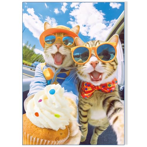 fishwisdom 1000 Teile Puzzle für Erwachsene und Jugendliche und Kinder, Familie, Happy Time Cats' Selfie von fishwisdom