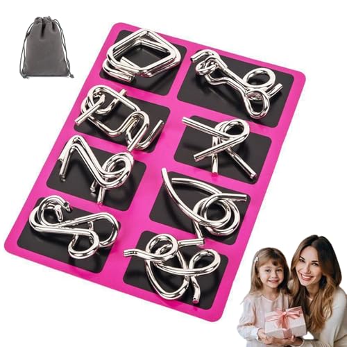 Berlinmoon Metall Puzzle Ring Achtteilig Denksportaufgaben, Denksport Puzzle Metall Für Kinder, 3D Blaue Knobelspiele Metalls Set, Ideal Intelligence Toys Gifts for Kids and Adults (1pc-A) von fjaldjfu