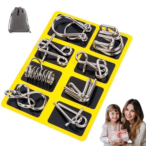 Berlinmoon Metall Puzzle Ring Achtteilig Denksportaufgaben, Denksport Puzzle Metall Für Kinder, 3D Blaue Knobelspiele Metalls Set, Ideal Intelligence Toys Gifts for Kids and Adults (1pc-B) von fjaldjfu
