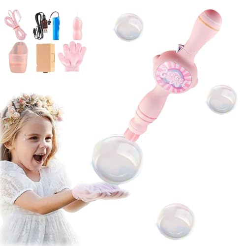 Kindheit Unendlich Rauch Seifenblasenmaschine Elastischer Zauberstab, 2025 Neu Elastischer Seifenblasen-Nebelstab, Rauchseifenblasenmaschine, Seifenblasenmaschine mit elastischer Seifenblase (1-Pink) von fjaldjfu