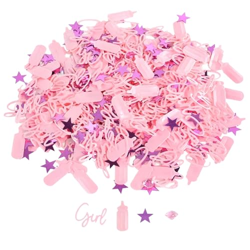 Babyparty Konfetti 3 Taschen funkelnde Baby Konfetti 15G/Tasche Geschlecht enthüllen süße Duschdekoration Partyzubehör, Mädchen von fkngcp