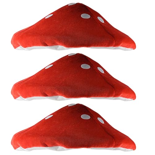 fkngcp 3pcs Pilzhut, 16 Zoll Plüsch Cartoon lustige Hüte, verrückte Hüte für Kinder Kostüm Cosplay Accessoire von fkngcp