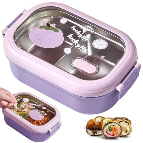 fkngcp Edelstahl -Lunchbox große Kapazität Abnehmbar Edelstahl Isolierte Lunchschachtel mit Schnallen und Leckproof -Kinder für Schulbetriebsleute, Style 2 Kinder von fkngcp