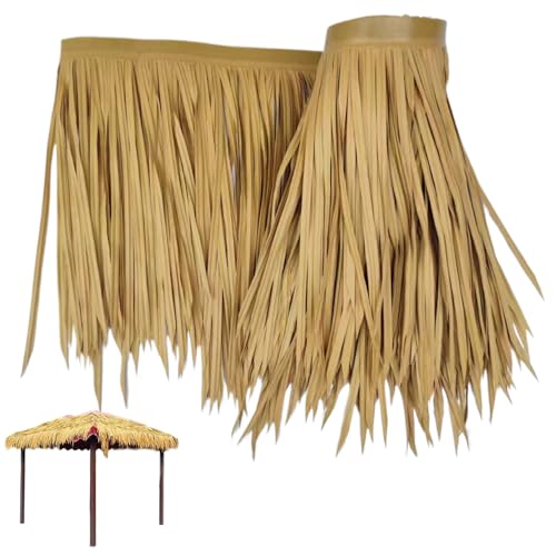 fkngcp Gras -Tischrock, 9, 84ftx19.7in Hawaiianer Tischrock, schneidenfaltbare Strohdach, künstliche Strohdach für Sommer Tropical Birthday Beach Party Bar Dekor, Stil 1 Dach von fkngcp