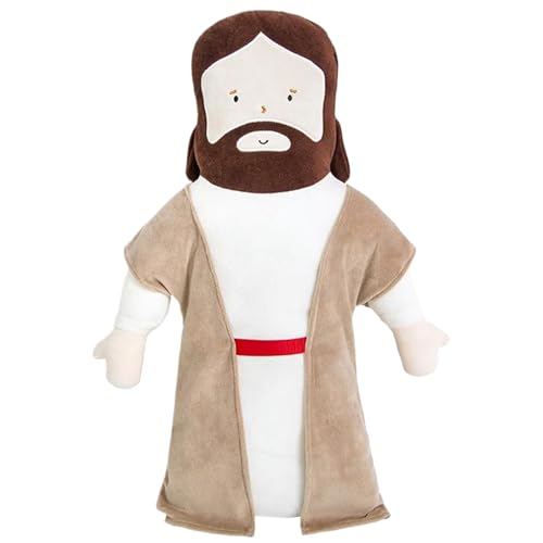 fkngcp Jesus Plüsch, 20 Zoll süßer Cartoon Jesus Puppenspielzeug, weiches Kissen für Home Office Car Taufe Ostern Religionsfeiern begünstigt Geschenke Kinder von fkngcp