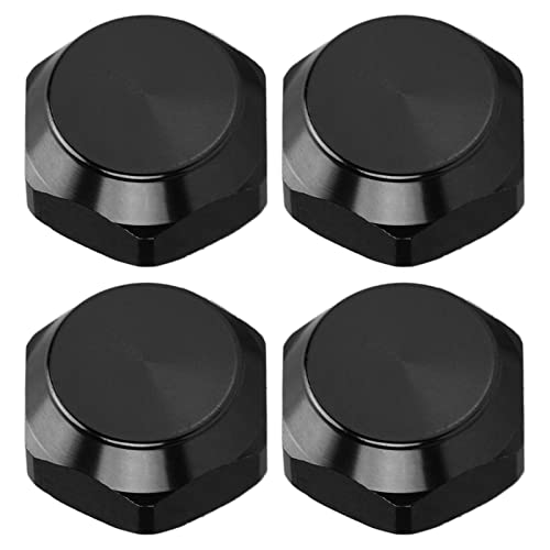 flexman 4Pcs Hex Nut Cap, 17mm OD 10mm ID Aluminiumlegierungsmontage Kappen Schraubenbezüge Hardware RC Autozubehör für 1/8 Fernbedienungsauto Universal (Schwarz) von flexman