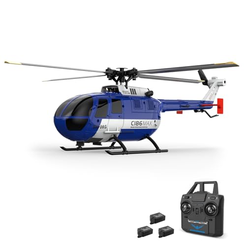 flexman Fernbedienungshubschrauber, 1: 48 6 Achse Gyroscop 2,4 G 4Ch Höhe Halten Sie Einzelne Propeller Quera Hubschrauber mit Batterie 3 Ersatzpropellern für Anfänger (3 Batterie) von flexman
