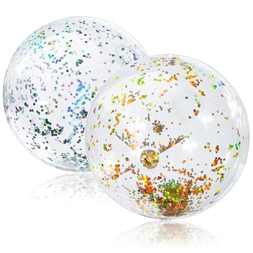 Flintronic Aufblasbare Glitter Wasserbälle, Strandball in 38cm Durchmesser, 2 Stück Beachball, Schwimmbad Party Ball für Sommeraktivitäten im Freien, Wasserspiele, Schwimmbad-Strandparty Flintronic Aufblasbare Glitter Wasserbälle, Strandball in 38cm Durchmesser, 2 Stück Beachball, Schwimmbad Party Ball für Sommeraktivitäten im Freien, Wasserspiele, Schwimmbad-Strandparty von flintronic