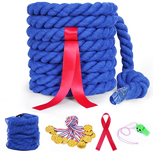Flintronic Tauziehen Seilspiel, 6 M Tauziehseil mit Pfeifen-Medaillen, Seilziehen Wettkampf, Tauziehen-Set für Outdoor-Spielfeld, Familie, Partyspiel, Schule-Blau Flintronic Tauziehen Seilspiel, 6 M Tauziehseil mit Pfeifen-Medaillen, Seilziehen Wettkampf, Tauziehen-Set für Outdoor-Spielfeld, Familie, Partyspiel, Schule-Blau von flintronic