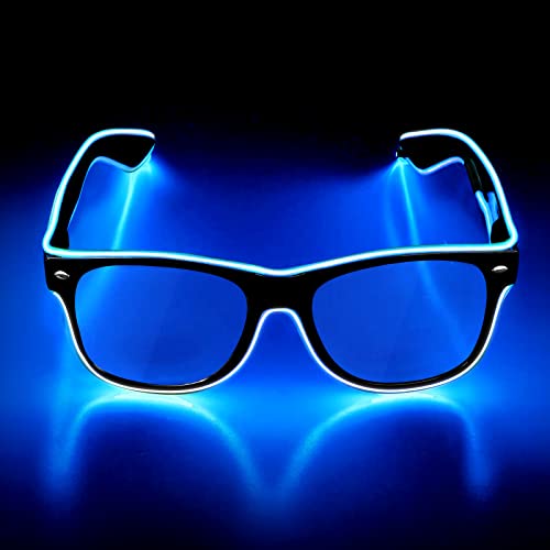 flintronic LED Leuchtende Brille, Wire Neon Rave Brille,Flashing LED Sonnenbrille Kostüme für Cosplay, Bar, Club, Partybrille, Geschenk, Party Gadgets, EDM, Halloween von flintronic