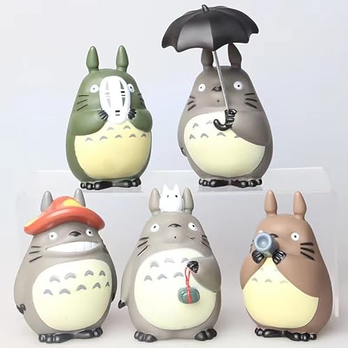 5 Stück Totoro Figuren Set – Cartoon Film PVC Mini Puppe, Anime Dekoration Sammelfigur, Schreibtisch Ornament Spielzeug Geschenk für Kinder & Fans von flydimund