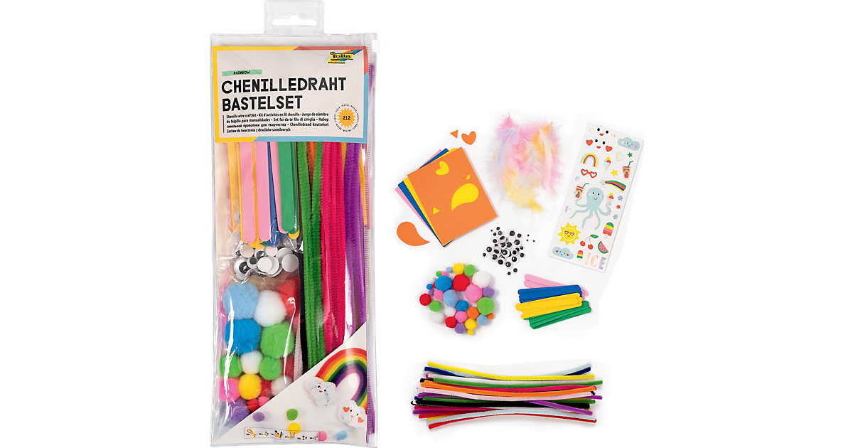 Bastel-Set Chenilledraht RAINBOW 212 Teile bunt Bastel-Set Chenilledraht RAINBOW 212 Teile bunt von folia