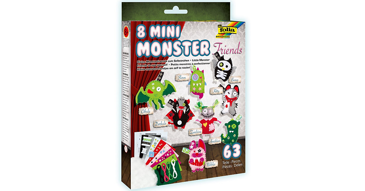 Filzbastelset Mini Monster Friends, 8 Stück von folia