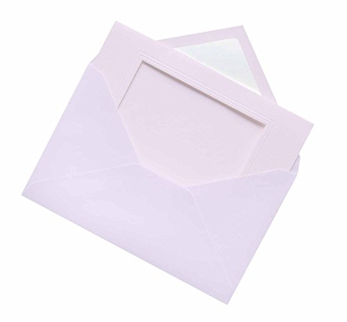 folia 110301 - Passepartouts genarbt mit rechteckiger Stanzung, ca. 11 x 18 cm, 3 Karten (220 g/qm) und Kuverts, perlweiß - ideal für Einladungen, Glückwunsch- oder Grußkarten von folia