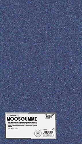 folia 231035 - Moosgummi, 2 mm, ca. 20 x 29 cm, 10 Bögen, königsblau - ideal für vielseitige Bastelarbeiten von folia