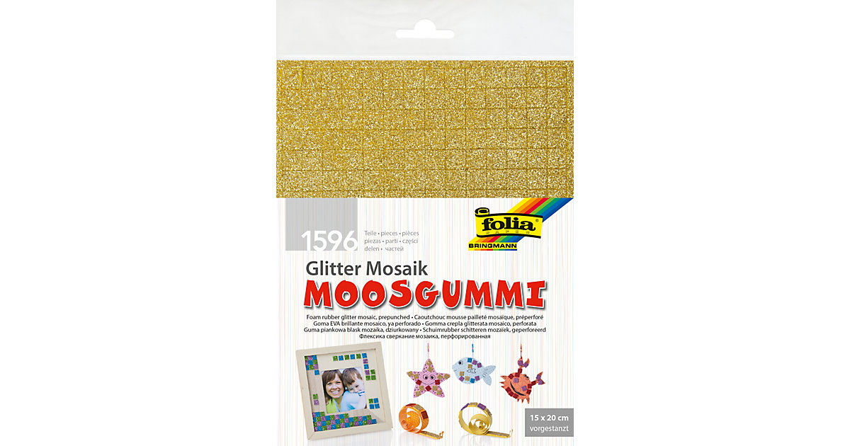 Glitter-Mosaik Moosgummi vorgestanzt, 1.596 Teile in 6 Farben Glitter-Mosaik Moosgummi vorgestanzt, 1.596 Teile in 6 Farben von folia