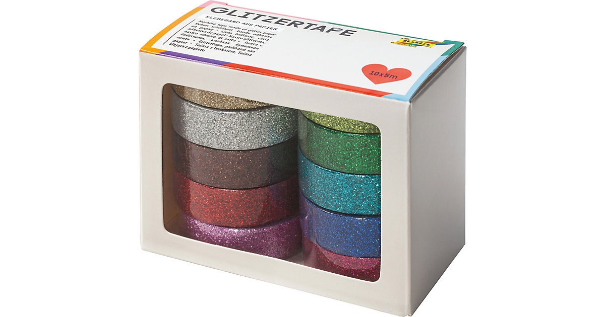 Glitzer-Tape 10er Set, 5 m x 15 mm Glitzer-Tape 10er Set, 5 m x 15 mm von folia