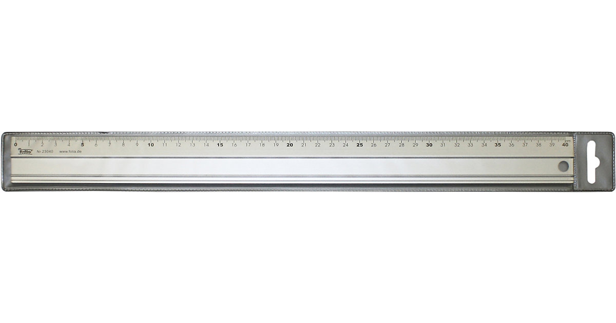 Lineal Aluminium, 40 cm, mit Anti-Rutsch-Pads silber Lineal Aluminium, 40 cm, mit Anti-Rutsch-Pads silber von folia