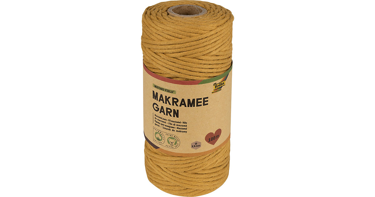 Makramee Garn MUSTARD FIELD 100m D 3,5mm von folia