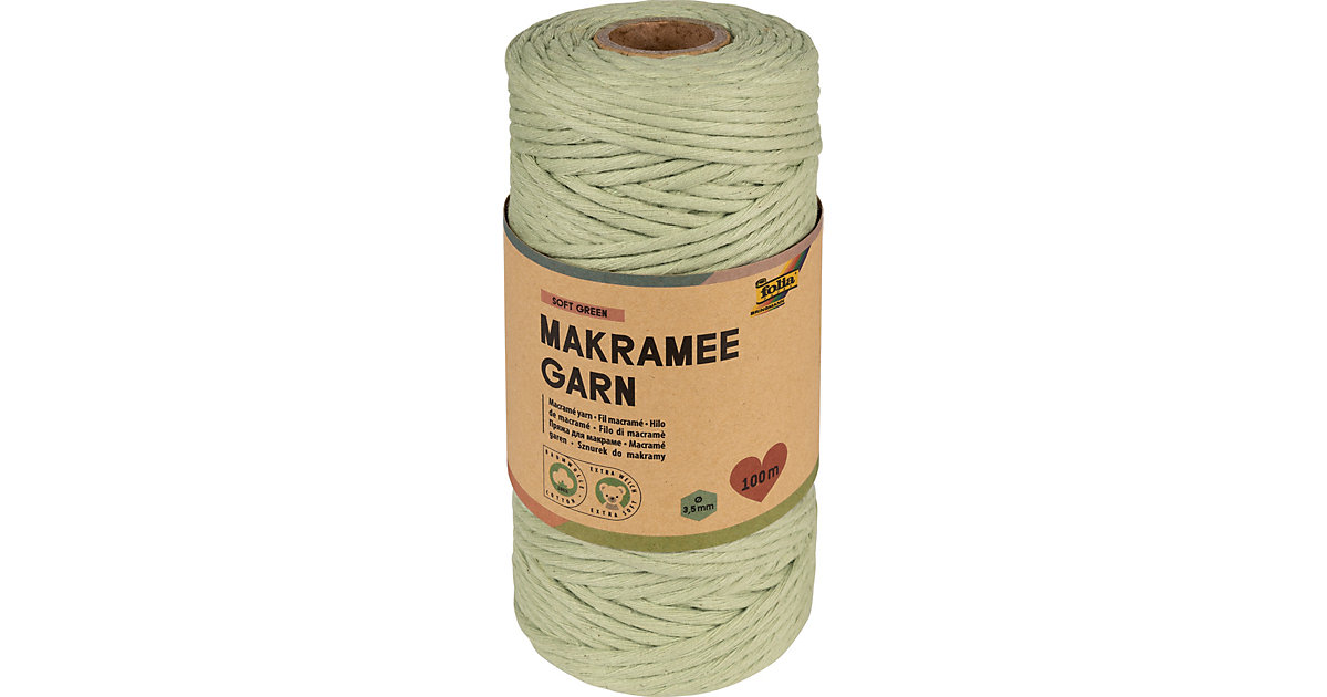 Makramee Garn SOFT GREEN 100m D 3,5mm hellgrün Makramee Garn SOFT GREEN 100m D 3,5mm hellgrün von folia