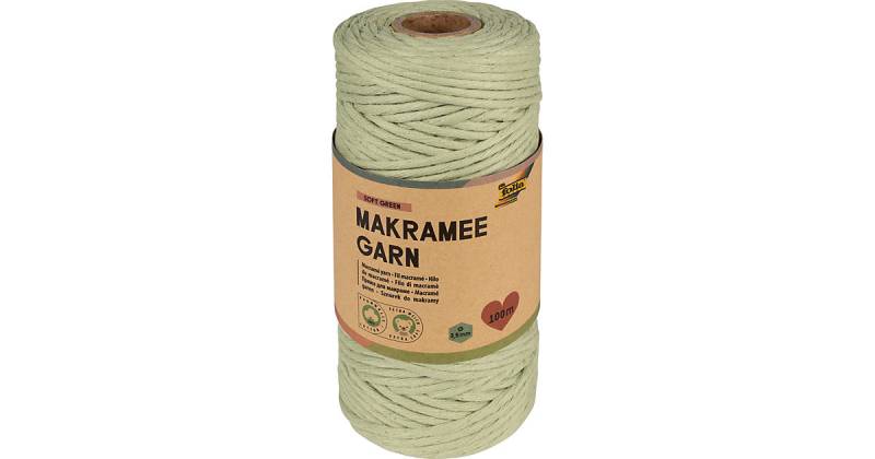 Makramee Garn SOFT GREEN 100m D 3,5mm hellgrün von folia