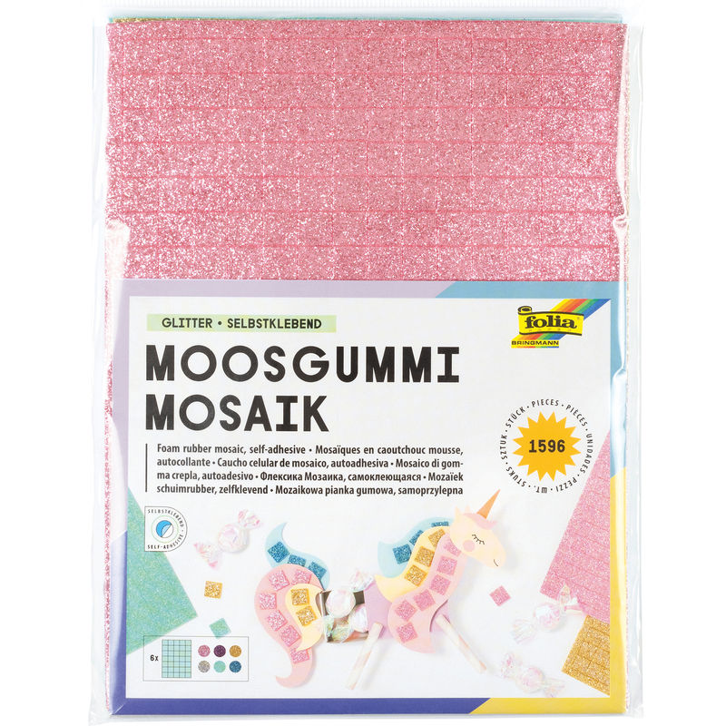 Moosgummi Mosaik GLITTER in 6 Farben von folia