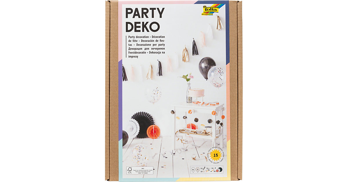 Party-Deko ADULTS, 15-tlg. schwarz-kombi von folia