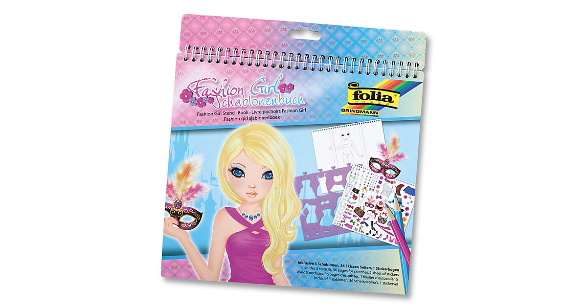 Schablonenbuch Fashion Girl, inkl. Sticker Schablonenbuch Fashion Girl, inkl. Sticker von folia