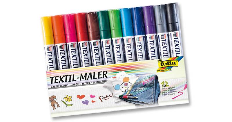 Textilmaler, 12 Farben von folia