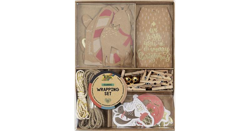Verpackungs-Set MERRY CHRISTMAS, 44-teilig von folia