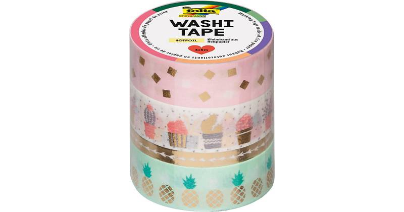 Washi-Tape 4er Set Gold, 4 x 5 m mehrfarbig Modell 2 von folia